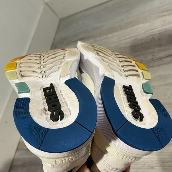Sorel Kinetic Rush Ripstop Nylon Sneaker Shoe LM4603 Rainbow Pride White Men 8.5
